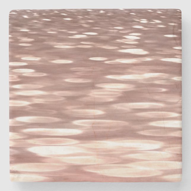 Abstract #3: Copper Rose Gold shimmer Stone Coaster (Front)