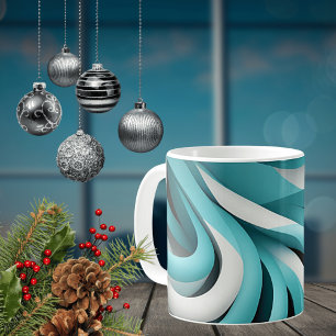 Abstract 3-D Design Ceramic Mug