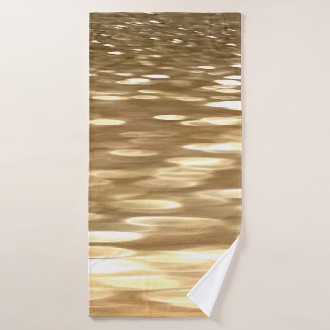 Abstract #3: Gold shimmer Bath Towel (Bath Towel)