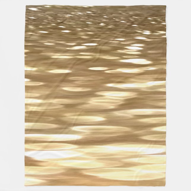Abstract #3: Gold shimmer Fleece Blanket (Front)