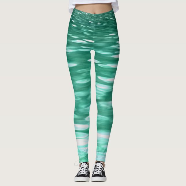 Abstract #3: Green Shimmer Leggings (Front)