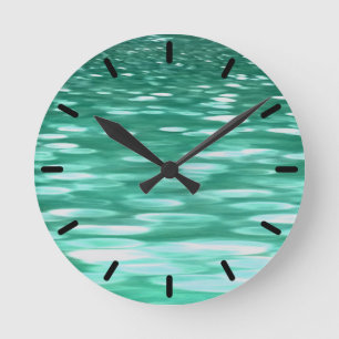 Abstract #3: Green Shimmer Round Clock