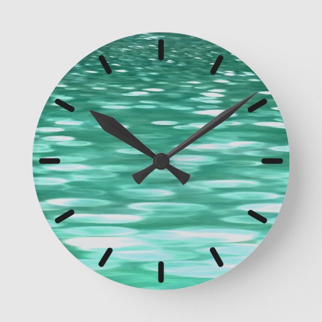 Abstract #3: Green Shimmer Round Clock (Front)