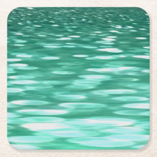 Abstract #3: Green Shimmer Square Paper Coaster