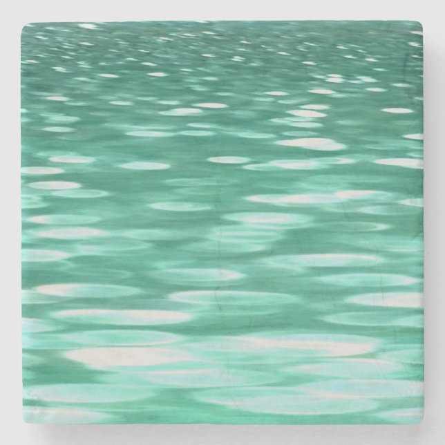 Abstract #3: Green Shimmer Stone Coaster (Front)