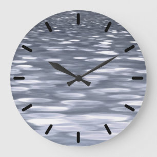 Abstract #3: Gunmetal shimmer Large Clock
