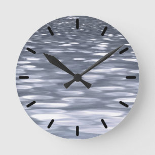 Abstract #3: Gunmetal shimmer Round Clock