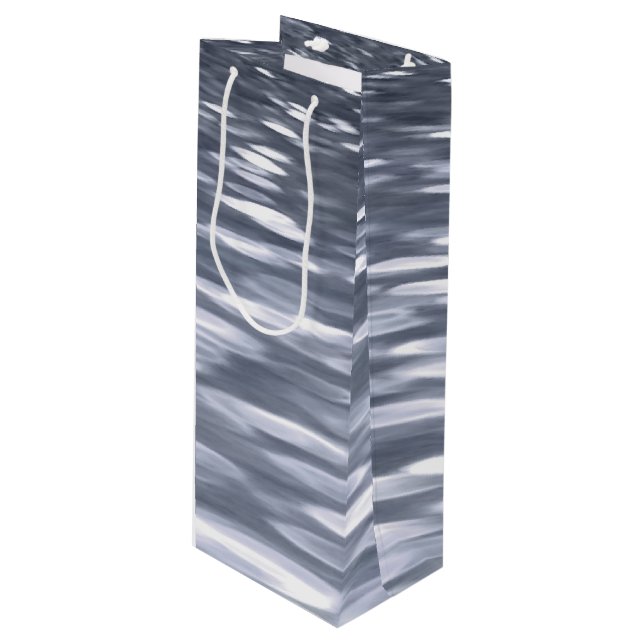 Abstract #3: Gunmetal shimmer Wine Gift Bag (Front Angled)
