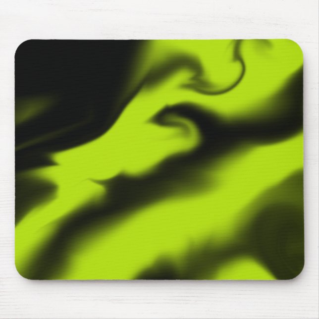 Abstract 3 in Black and Lime Green  Mouse Mat (Front)
