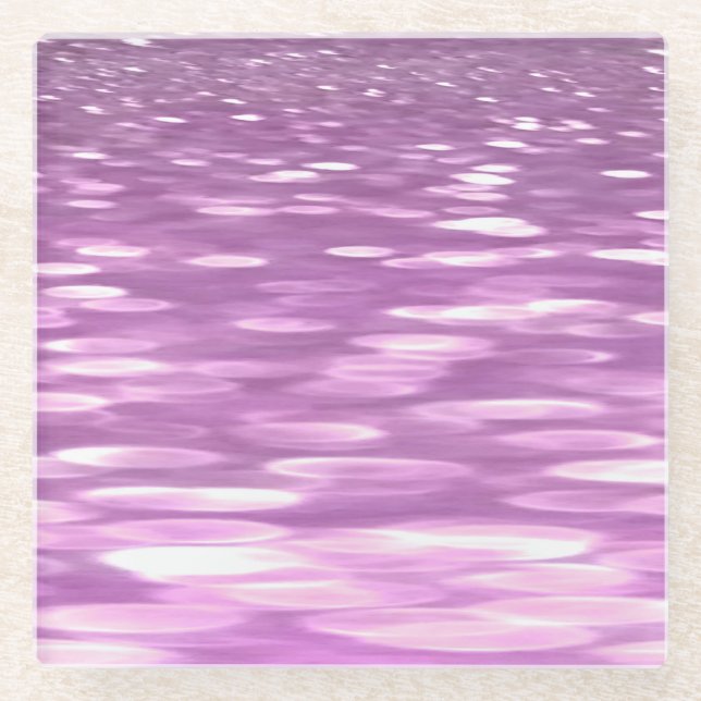 Abstract #3: Lilac Shimmer Glass Coaster (Front)