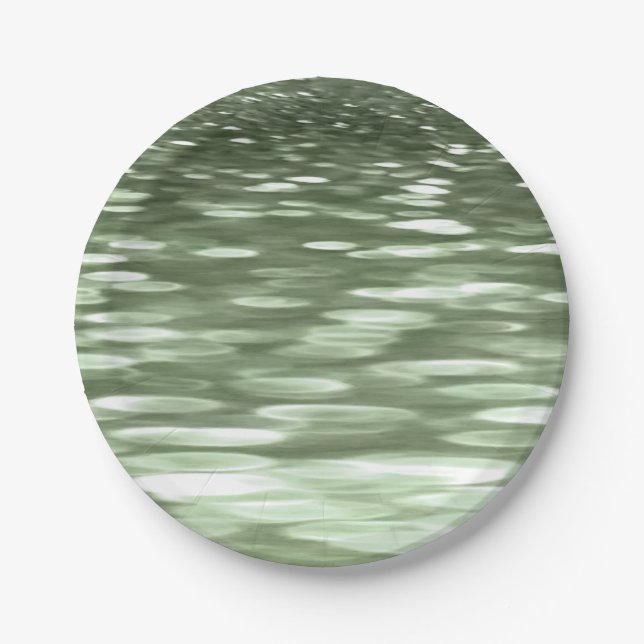 Abstract #3: Olive green blur Paper Plate (Front)