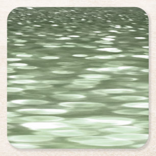 Abstract #3: Olive green blur Square Paper Coaster
