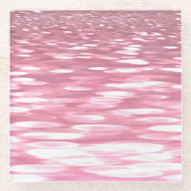 Abstract #3: Pink shimmer Glass Coaster (Front)