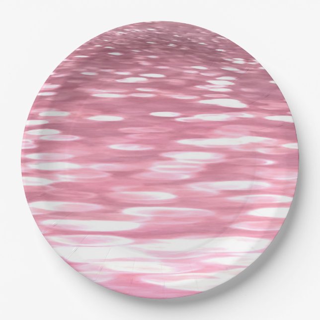 Abstract #3: Pink shimmer Paper Plate (Front)
