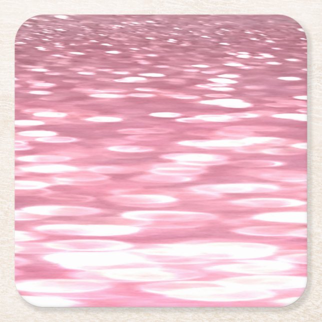Abstract #3: Pink shimmer Square Paper Coaster (Front)