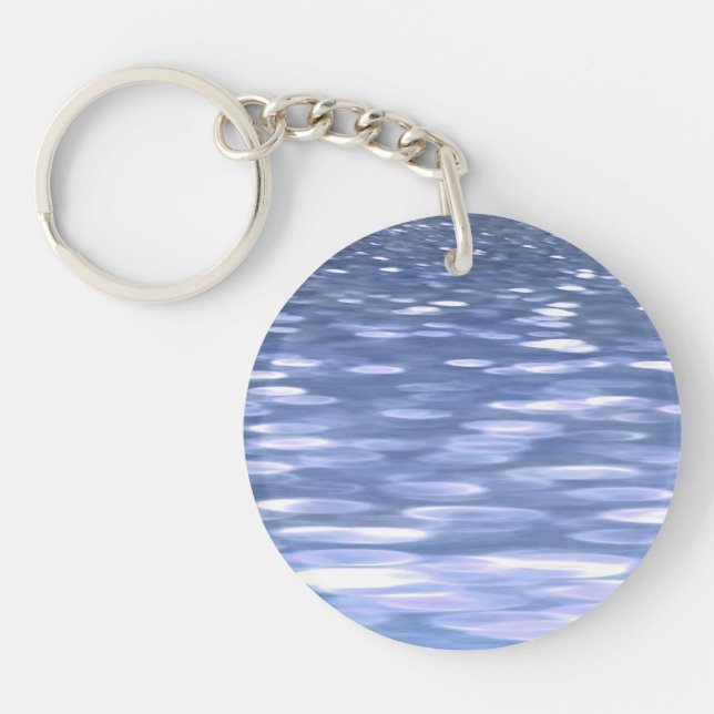 Abstract #3: Powder blue shimmer Key Ring (Front)