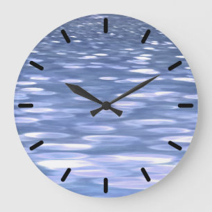 Abstract #3: Powder blue shimmer Large Clock