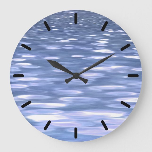 Abstract #3: Powder blue shimmer Large Clock (Front)