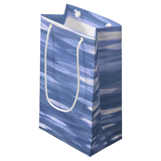 Abstract #3: Powder blue shimmer Small Gift Bag (Front Angled)