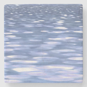 Abstract #3: Powder blue shimmer Stone Coaster