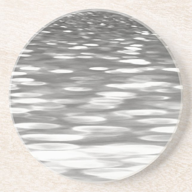 Abstract #3: Silver grey shimmer Coaster (Front)