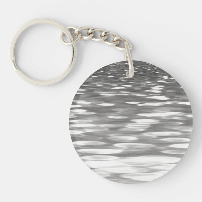 Abstract #3: Silver grey shimmer Key Ring (Front)