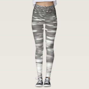 Abstract #3: Silver grey shimmer Leggings