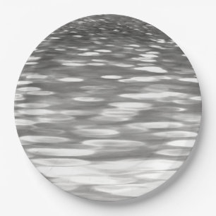 Abstract #3: Silver grey shimmer Paper Plate