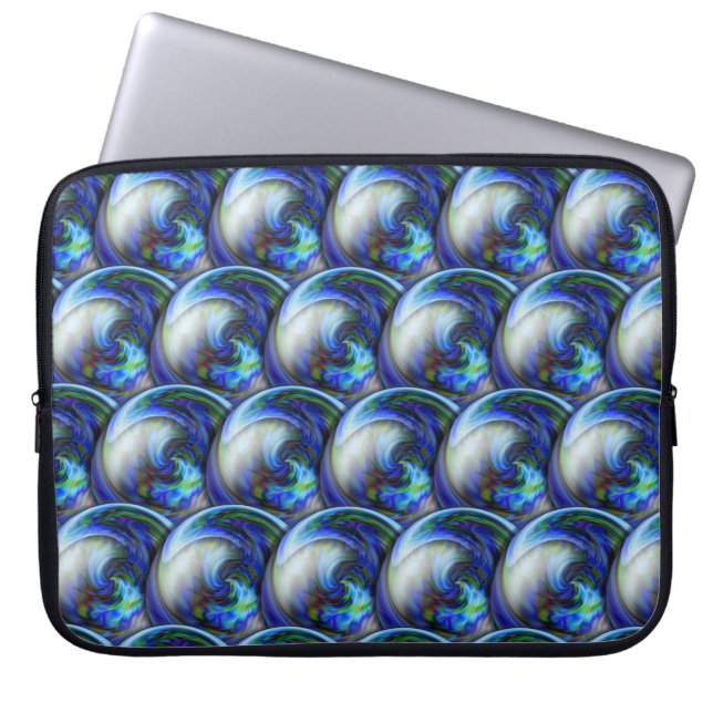 Abstract 3d circles pattern with bubbles. laptop sleeve (Front)
