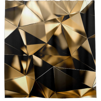Abstract 3D crystal triangle background. Shower Curtain