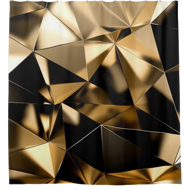 Abstract 3D crystal triangle background. Shower Curtain (Front)