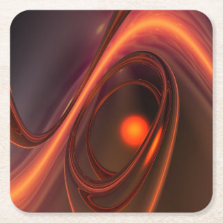 Abstract 3d Design, soft shapes and reflections Square Paper Coaster