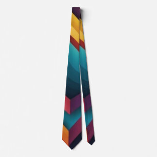 Abstract 3D Geometric Diamond Gradient Art Tie