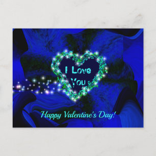 Abstract 3D Heart , I Love You Holiday Postcard
