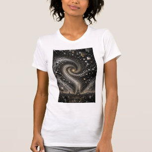 Abstract 3D Micro Mosaic Vortex Luxury Geometric T-Shirt