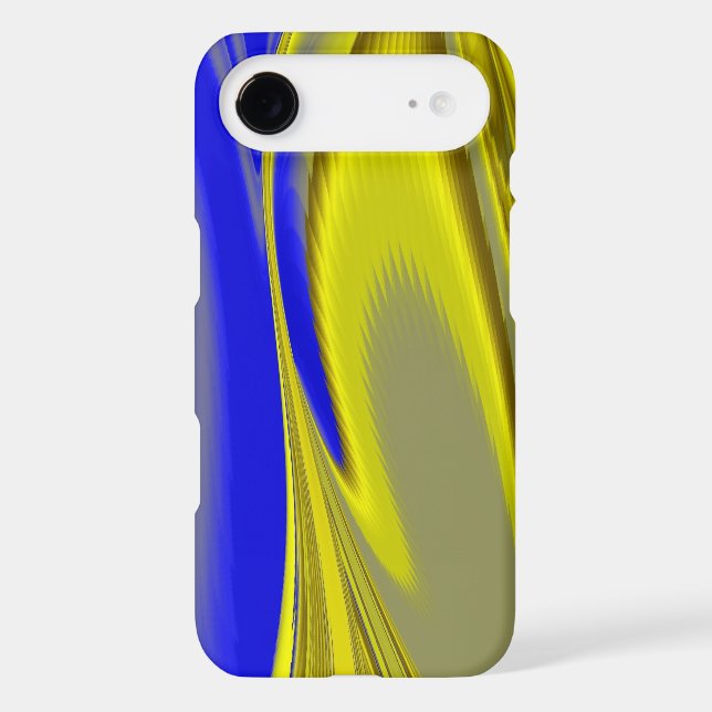 Abstract 3D Rainbow Art in gold yellow and blue (Back)