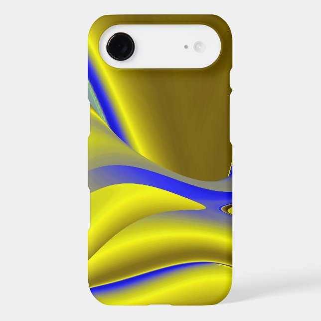 Abstract 3D Rainbow Art in gold yellow and blue (Back)