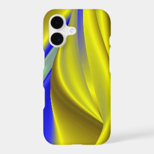Abstract 3D Rainbow Art in gold yellow and blue
