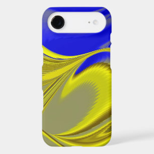 Abstract 3D Rainbow Art in gold yellow and blue