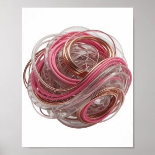 ABSTRACT 3D RENDERING OF A COMPLEX SHAPE WITH GLAS POSTER