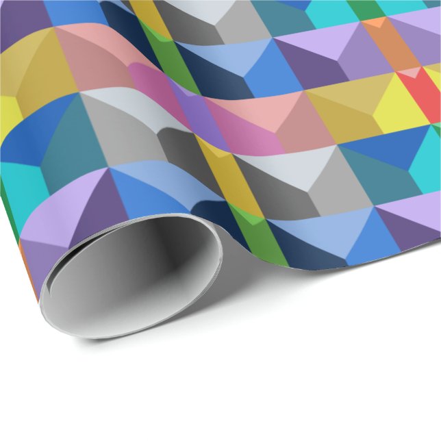 Abstract 3D Triangle Pattern Wrapping Paper (Roll Corner)