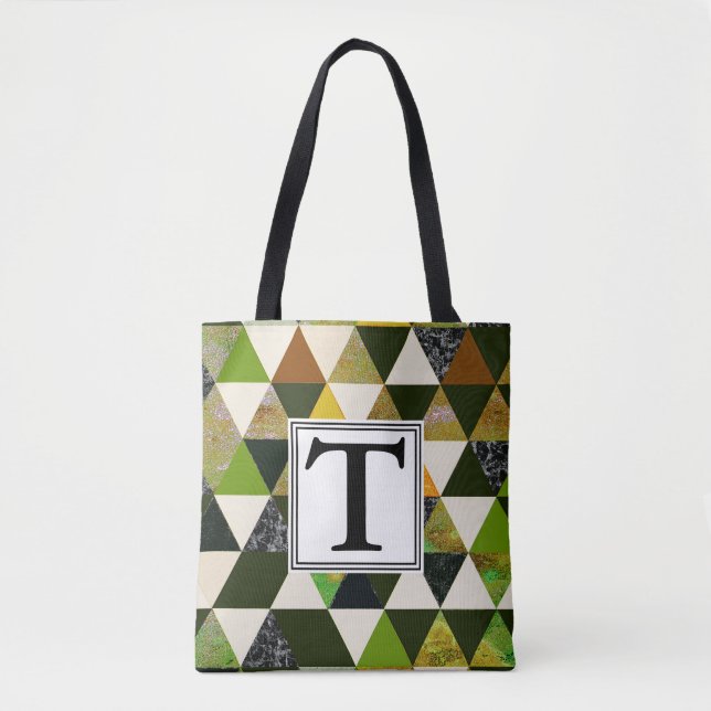 Abstract #475 Monogram Tote Bag (Front)