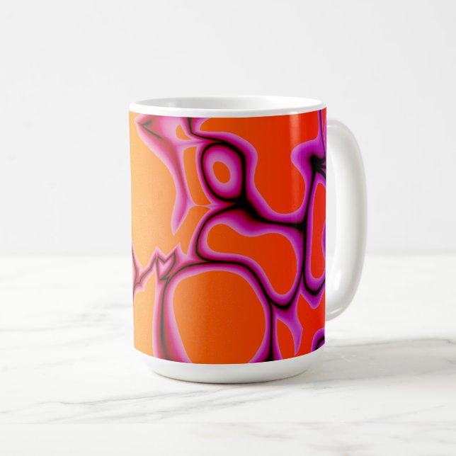 Abstract 4 Orange, Red, Purple and Black Coffee Mug (Front Right)