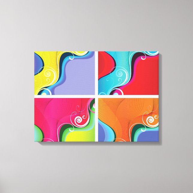 Abstract 4 Panel Canvas Print (Front)