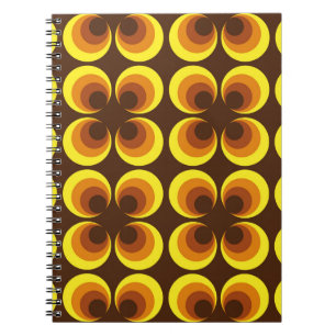 Abstract. 60s colourful seamless pattern, retro st notebook