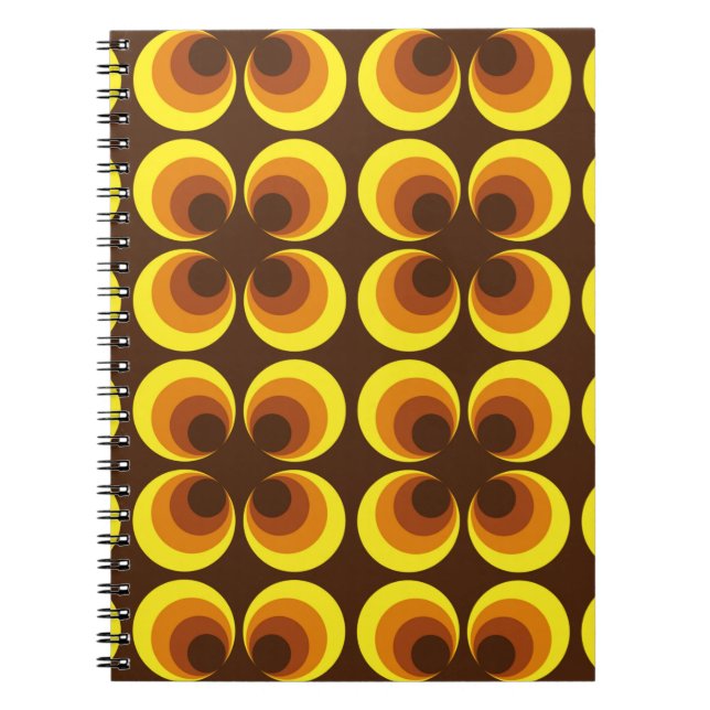 Abstract. 60s colourful seamless pattern, retro st notebook (Front)