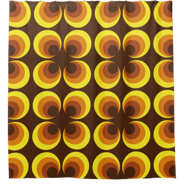 Abstract. 60s colourful seamless pattern, retro st shower curtain (Front)