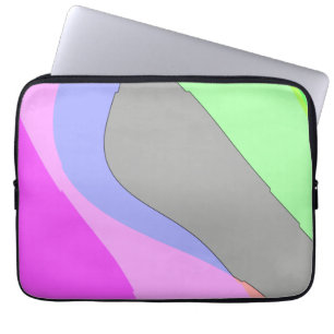 Abstract 703 - Retro Groovy Pink And Green Laptop Sleeve