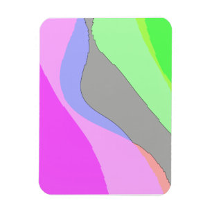 Abstract 703 - Retro Groovy Pink And Green Magnet