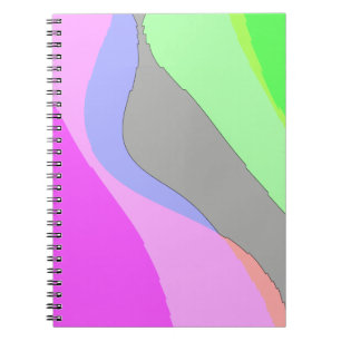 Abstract 703 - Retro Groovy Pink And Green Notebook